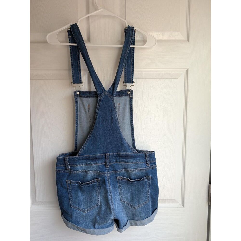 Forever 21 Distressed Denim Short Overalls